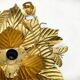 Vintage gold leaf metal flower wall light Florentine wall sconce