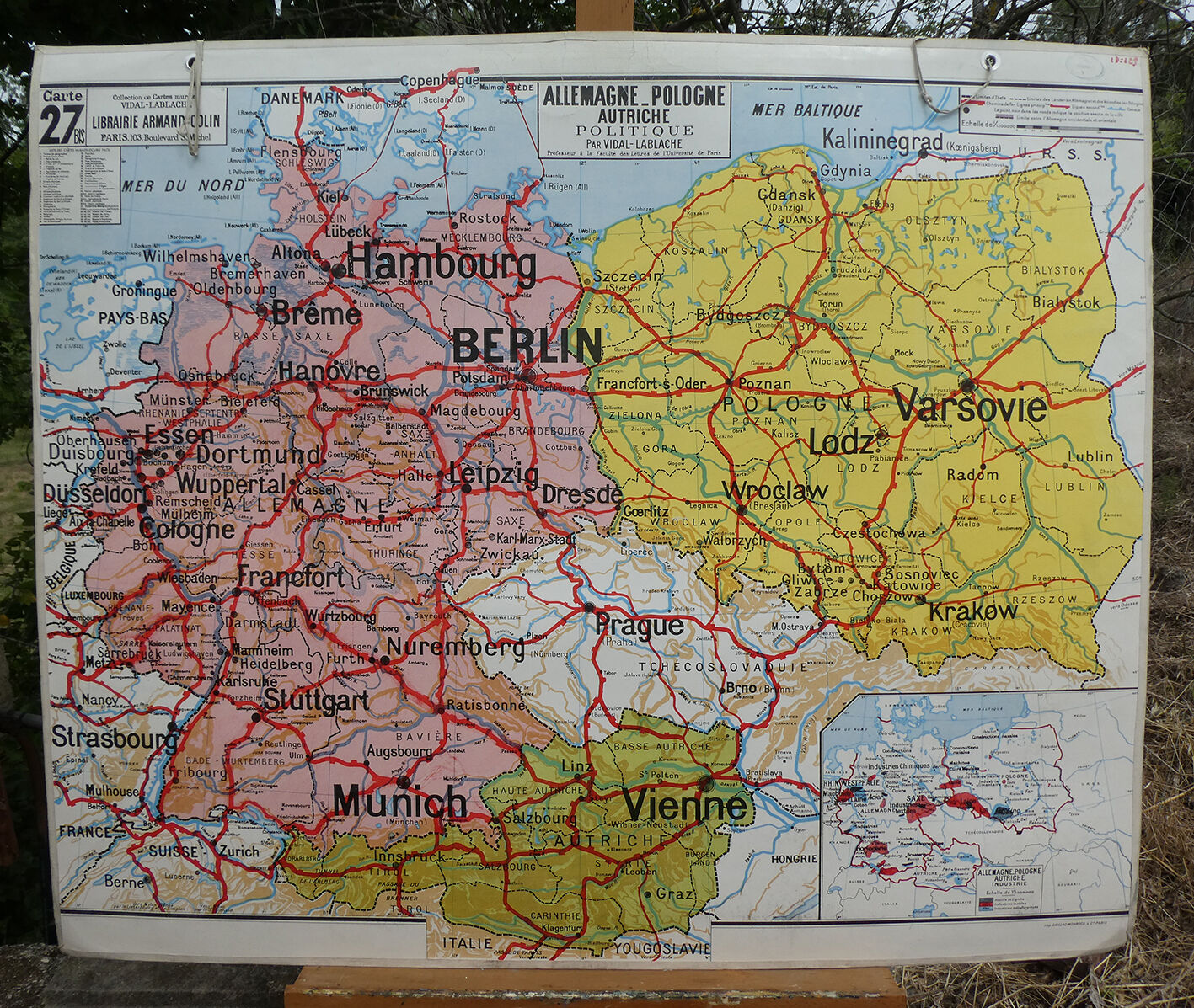 Old school map No.27 of Germany-Poland-Austria - Armand Colin