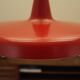 Danish red metal pendant lamp, industrial style, 1960s