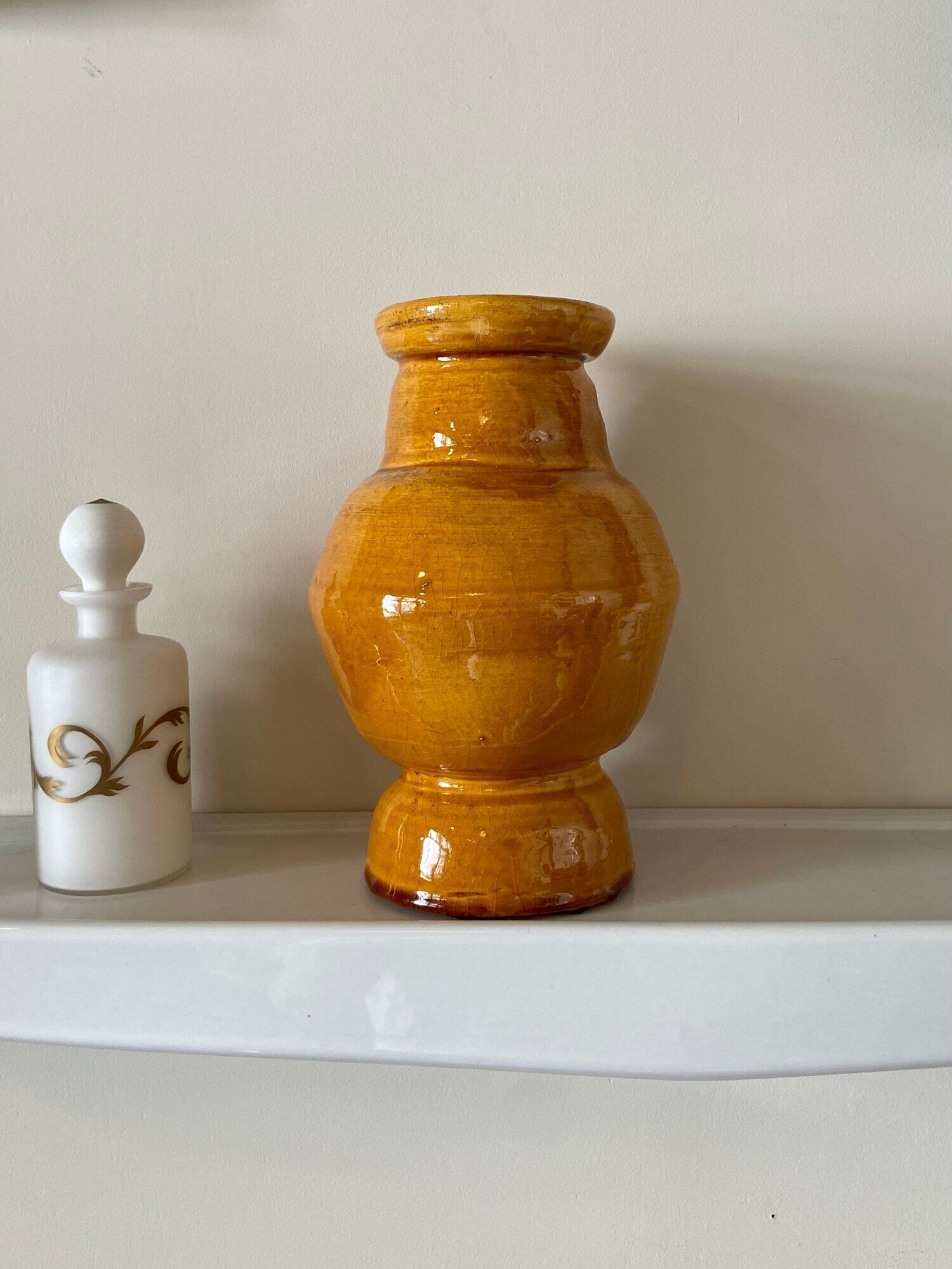 Ochre glazed ceramic vase