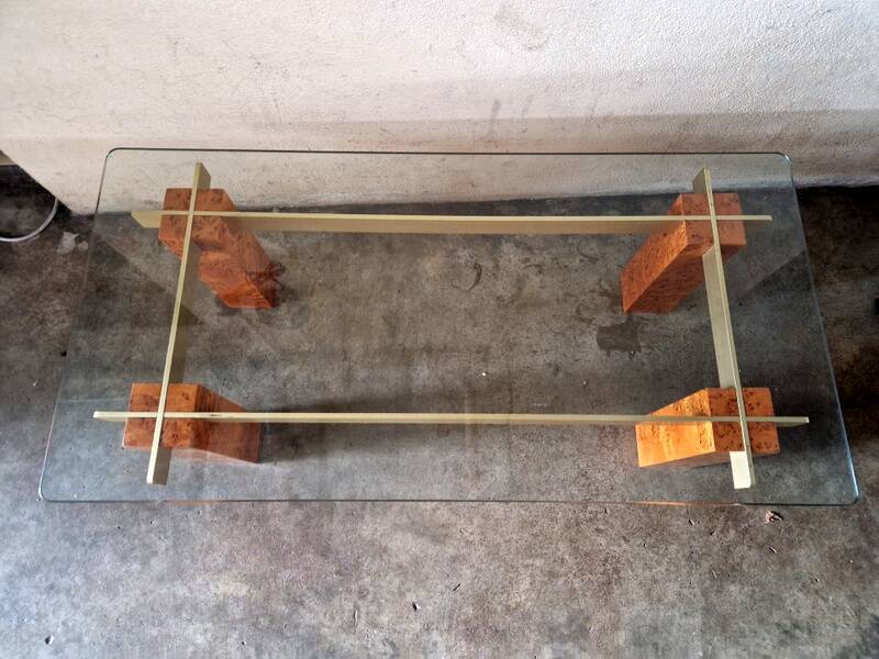 Gabriella Crespi (1922-2017) - Table basse en placage de loupe