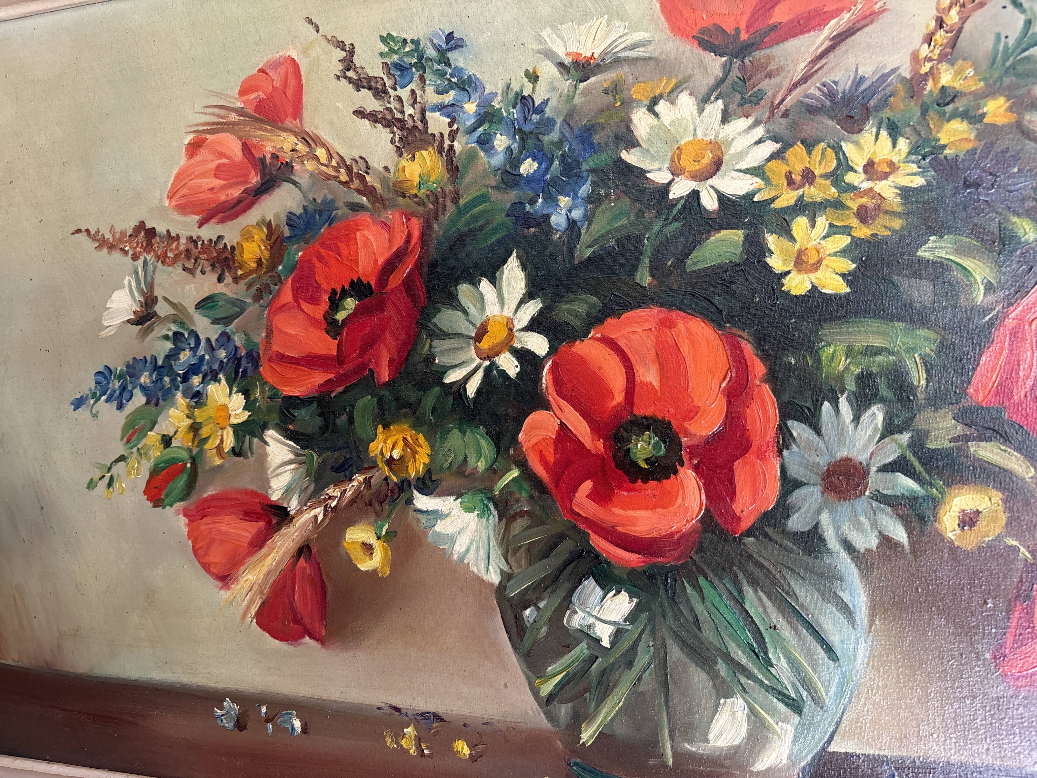 Grande tableau bouquet de fleurs