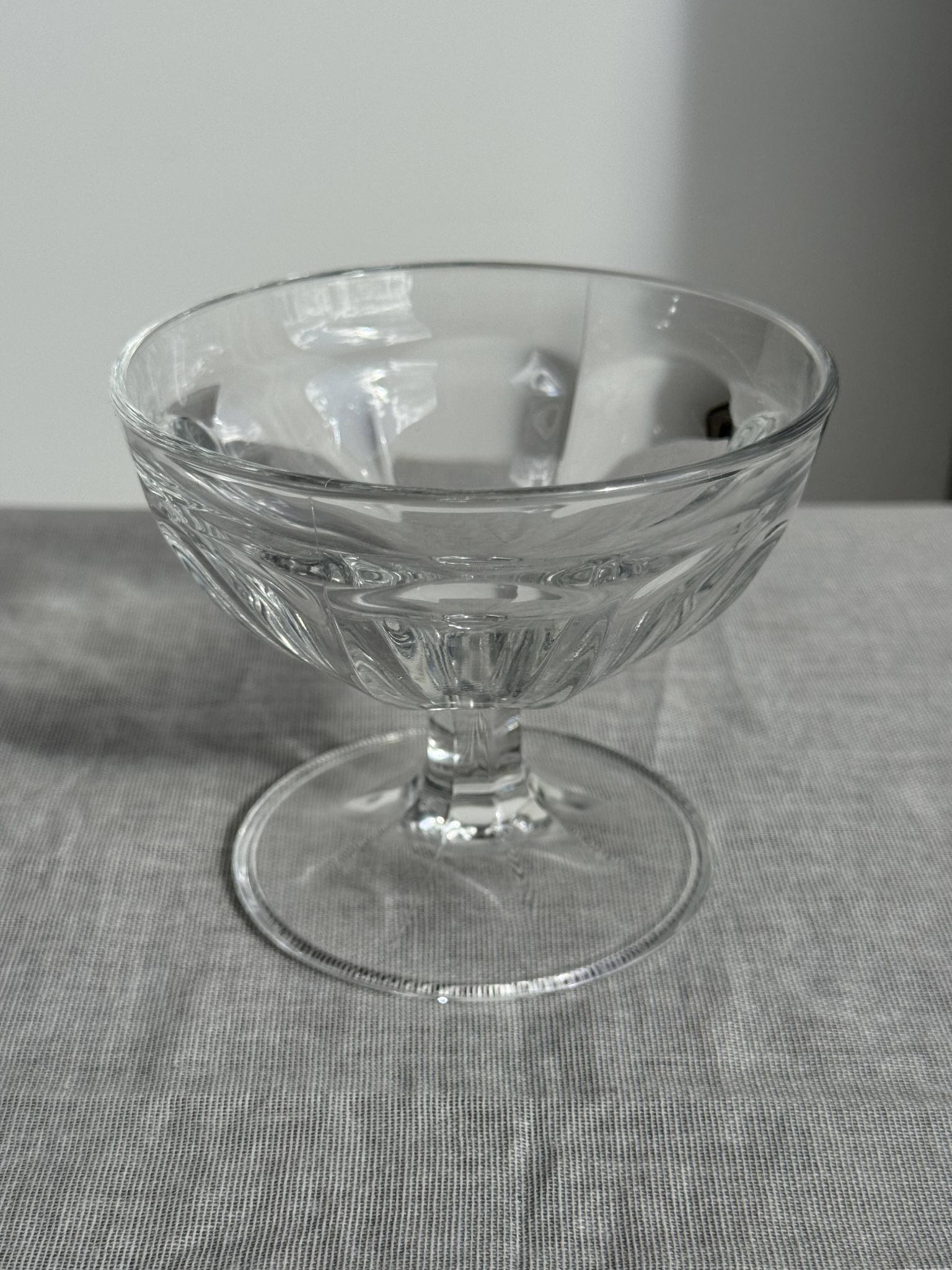 Set of 10 small vintage glass ice cream bowls.