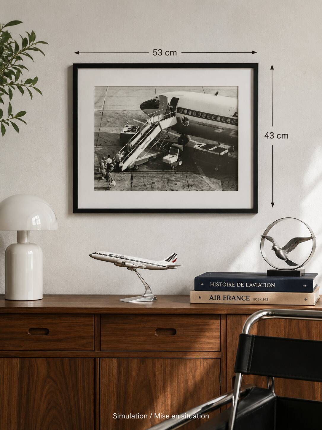 Photograph of Air France Caravelle "Château de Josselin" framed 53x43 cm