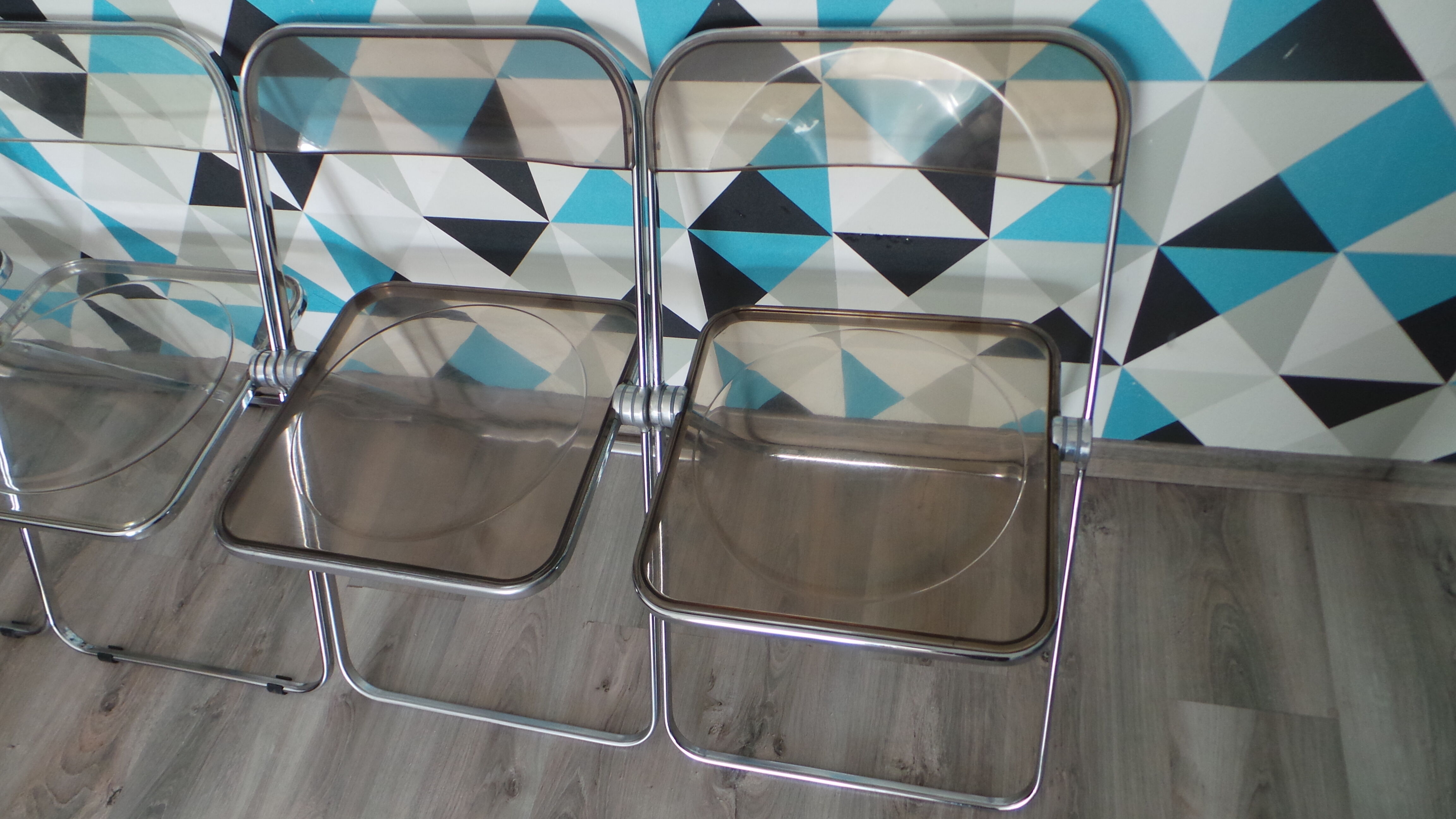 Set 4 chairs plia by Giancarlo Piretti for Castelli