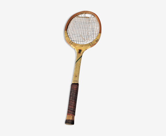 Raquette de tennis vintage Slazenger en bois cordage en boyau