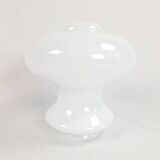 Lampe Verre et socle bois 70s Art déco vintage space age