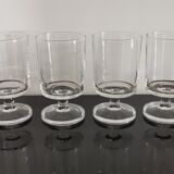 Set of 6 vintage transparent Luminarc cavalier wine glasses