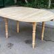 Interior's extendable round dining table with shutters, renovated in solid wood, 15
