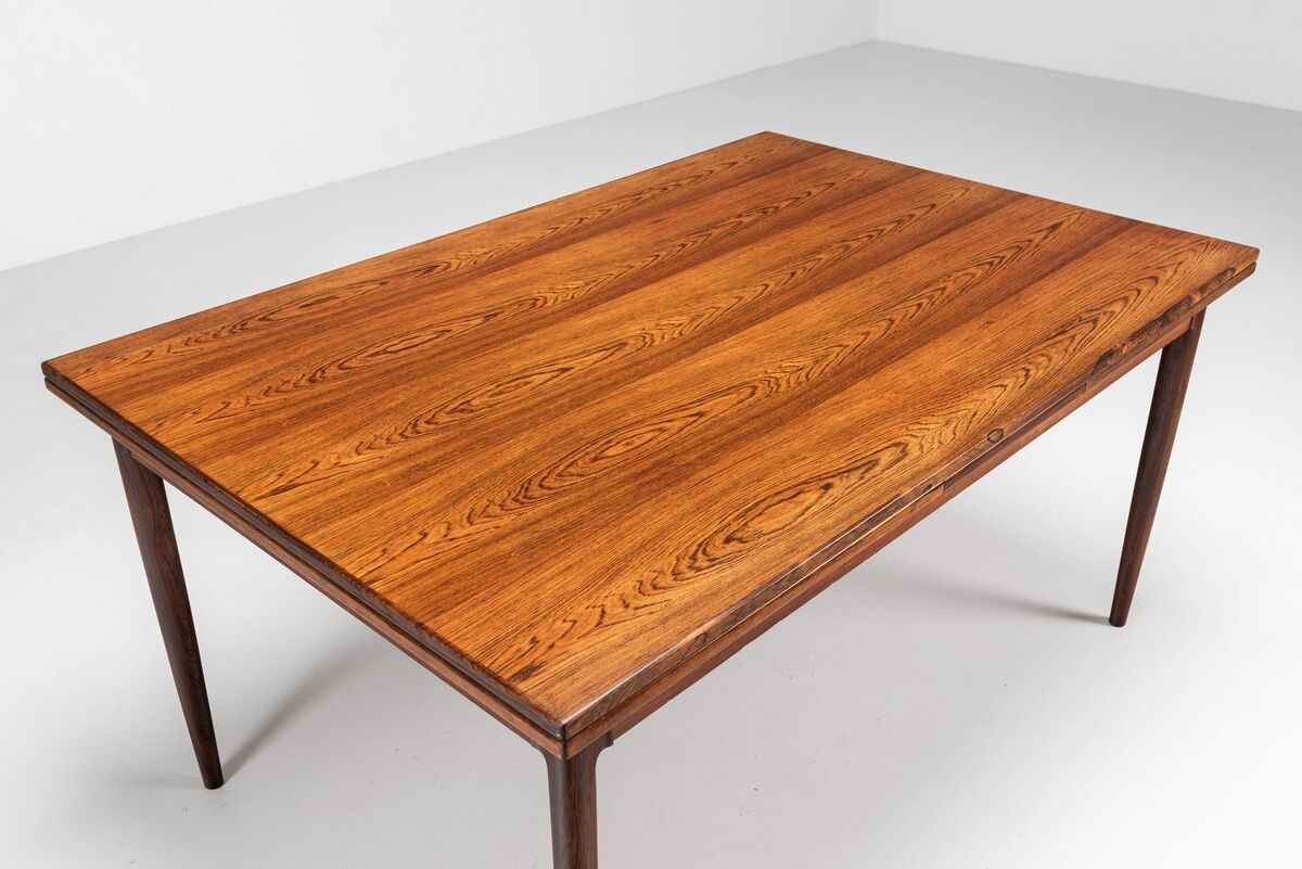 Niels Otto Moller large extendable dining table rosewood Denmark 1960