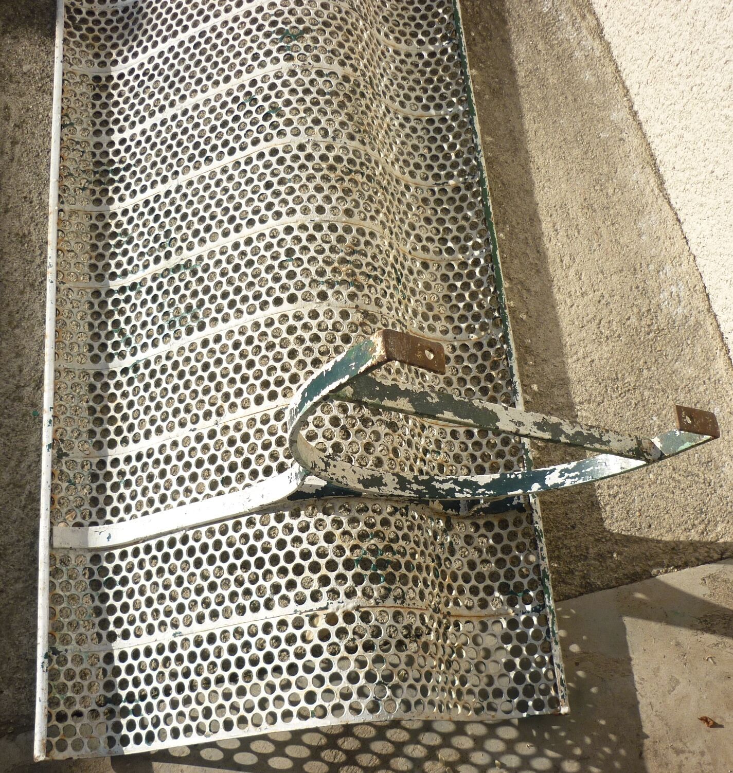 School bench or kindergarten, perforated metal, 50s/60