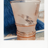 Pink granite glass vase