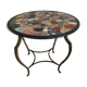 Table basse italienne en marqueterie de marbres colorés