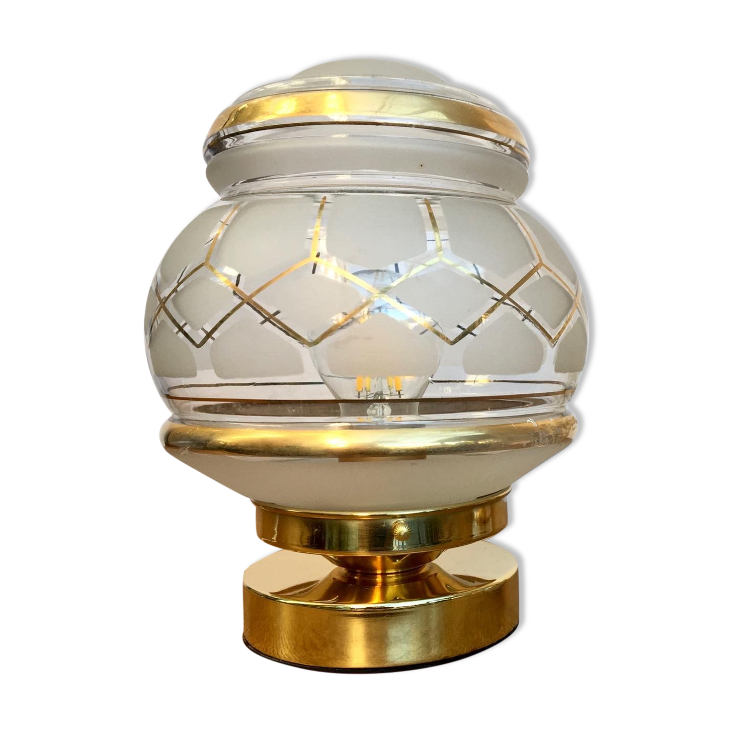 Vintage art deco globe table lamp