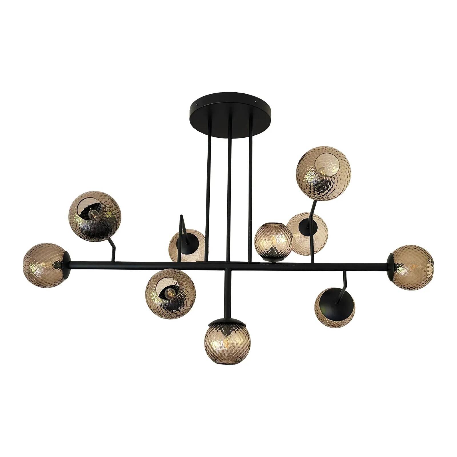 Contemporary Smoked-Fumè "Ballotton" Spheres Attributed to Murano Glass Spu