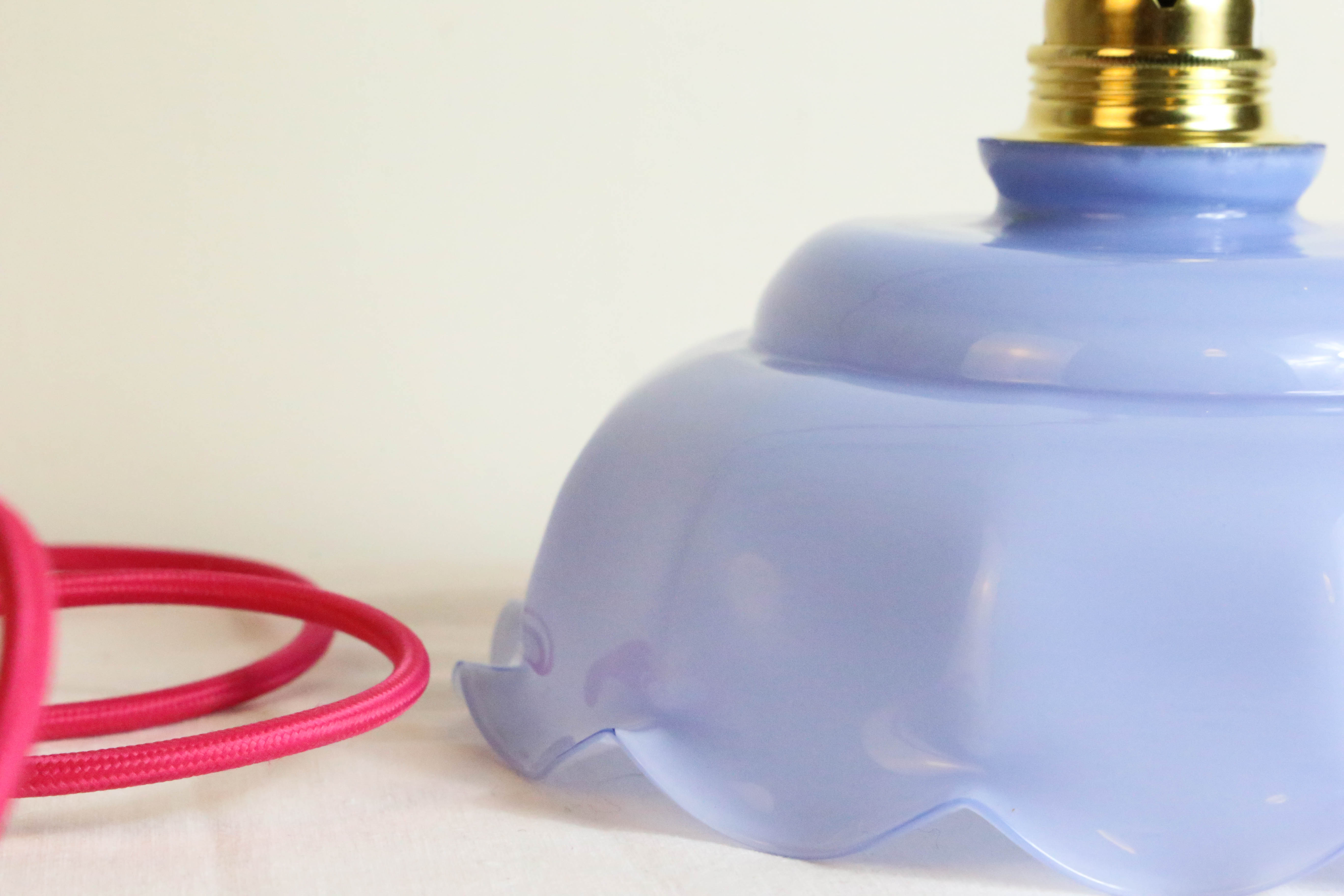 Blue glass pendant lamp, vintage