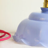 Blue glass pendant lamp, vintage