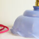 Suspension en verre bleu, vintage