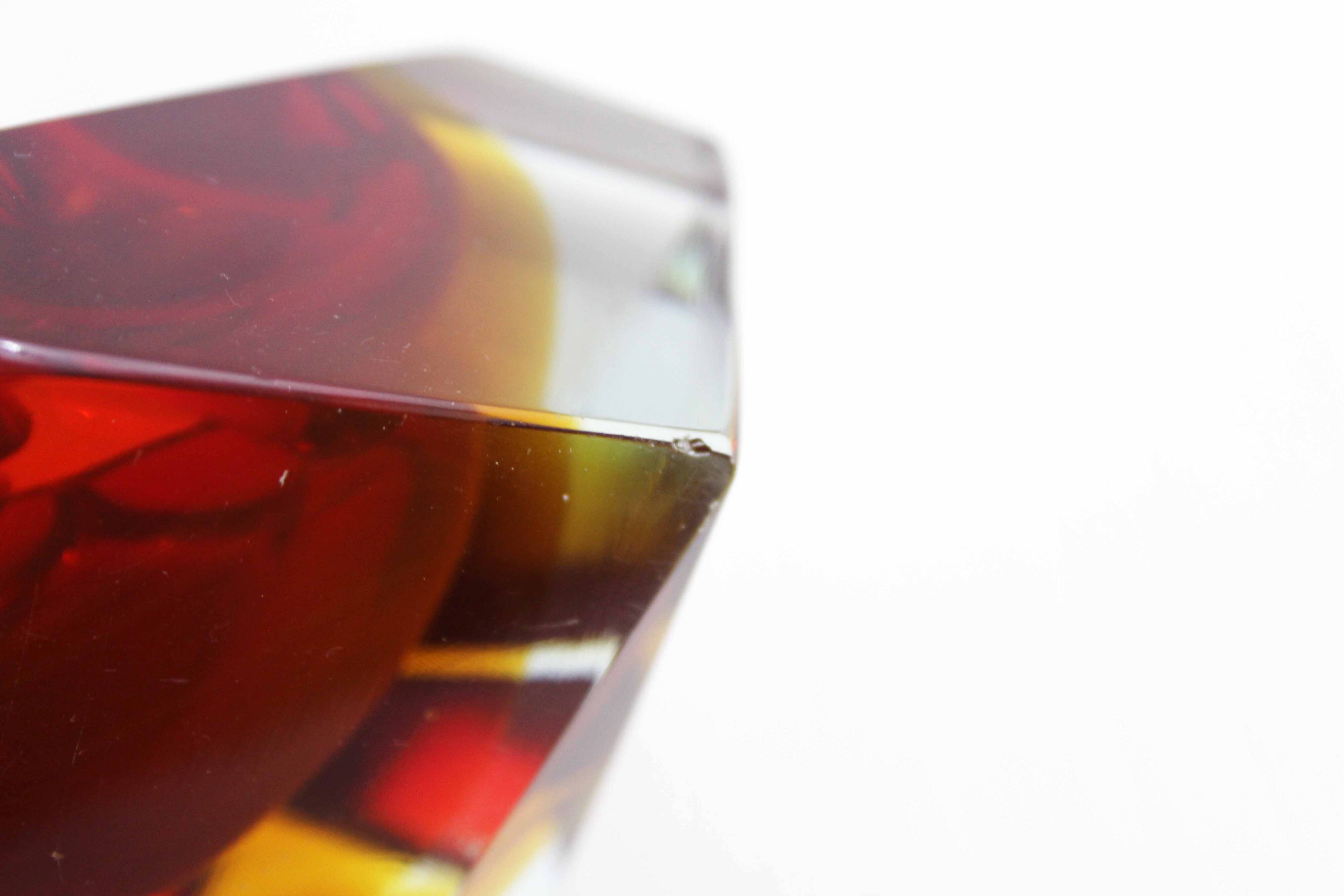 Cendrier diamant en verre de Murano par Seguso