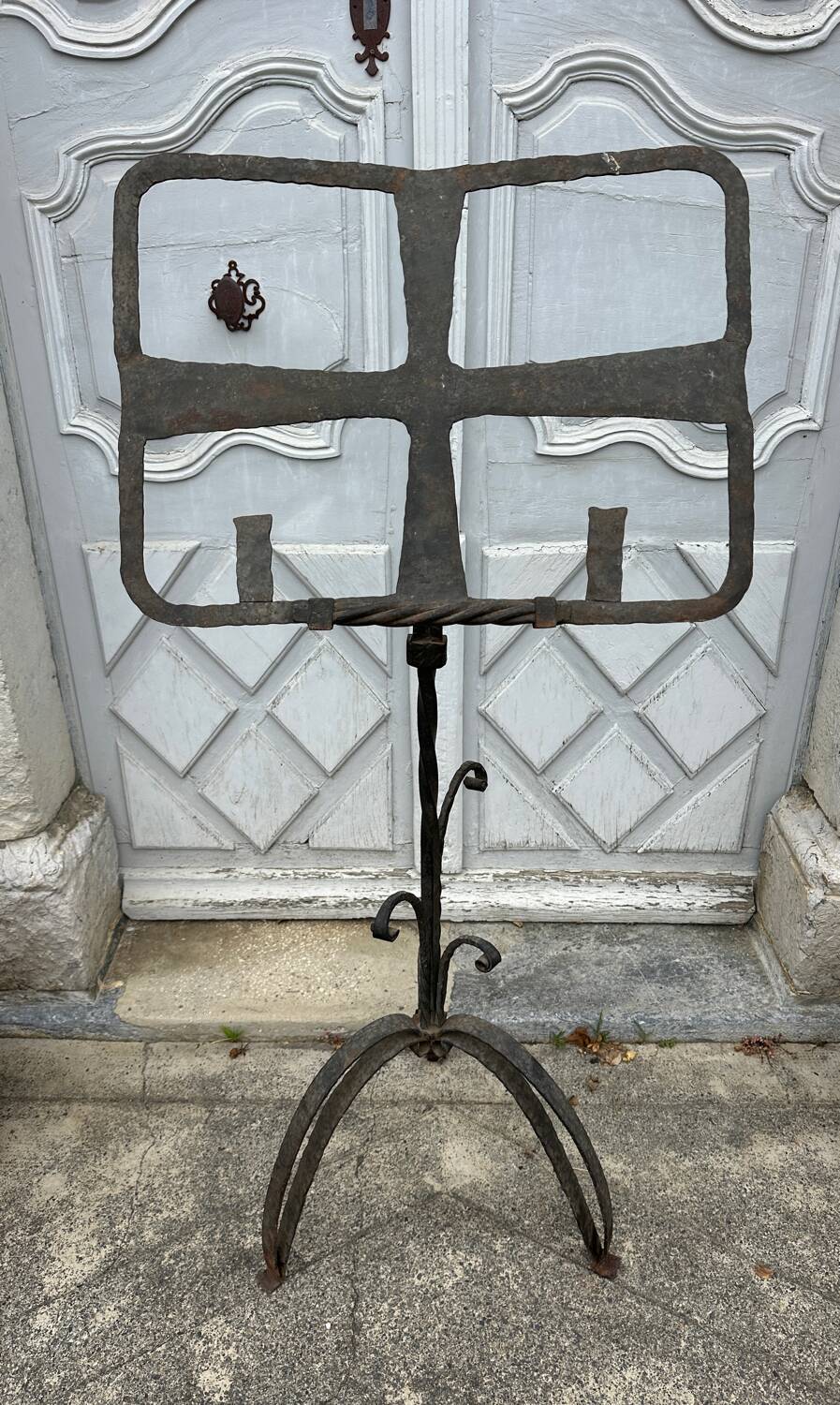 Ancient church lectern, wrought iron music stand