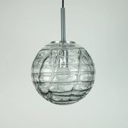 No. 2 of 2 - elegant doria pendant lamp clear and smoke grey 60s 70s