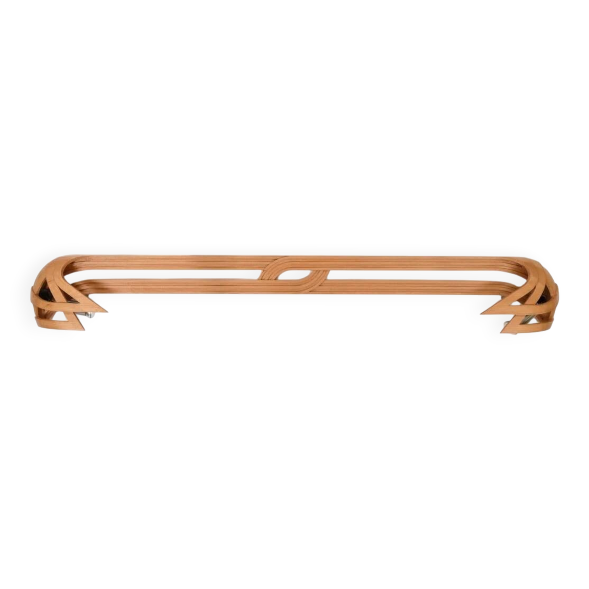 Vincent Gonzalez: sculpted wall lamp in bent wood, 1970s design.