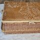 Old Wicker sewing box and scoubidou, vintage