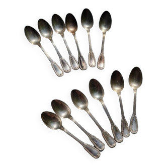 Box of 12 small silver spoons