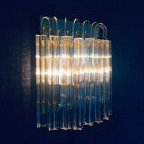 Hollywood Regency Style Glass & Brass Wall Lamp from Massive, Italy, 1980s