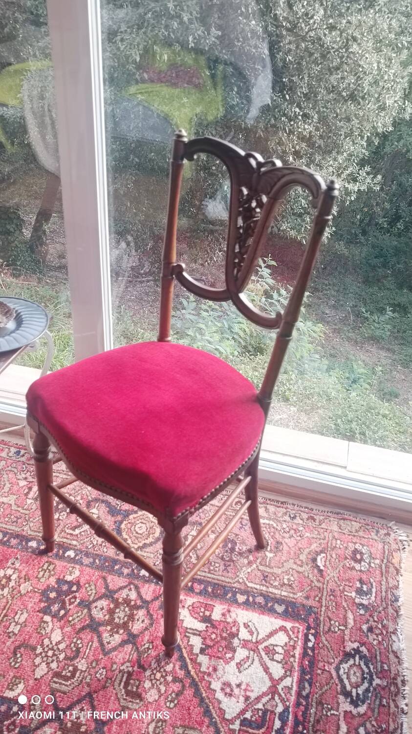 Rare chaise de chambre Napoléon III (1870/80), de style anglais