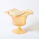 Carnival Glass Cadle Holder Plisse / Vetreria Vetrart / Italy / 1990s
