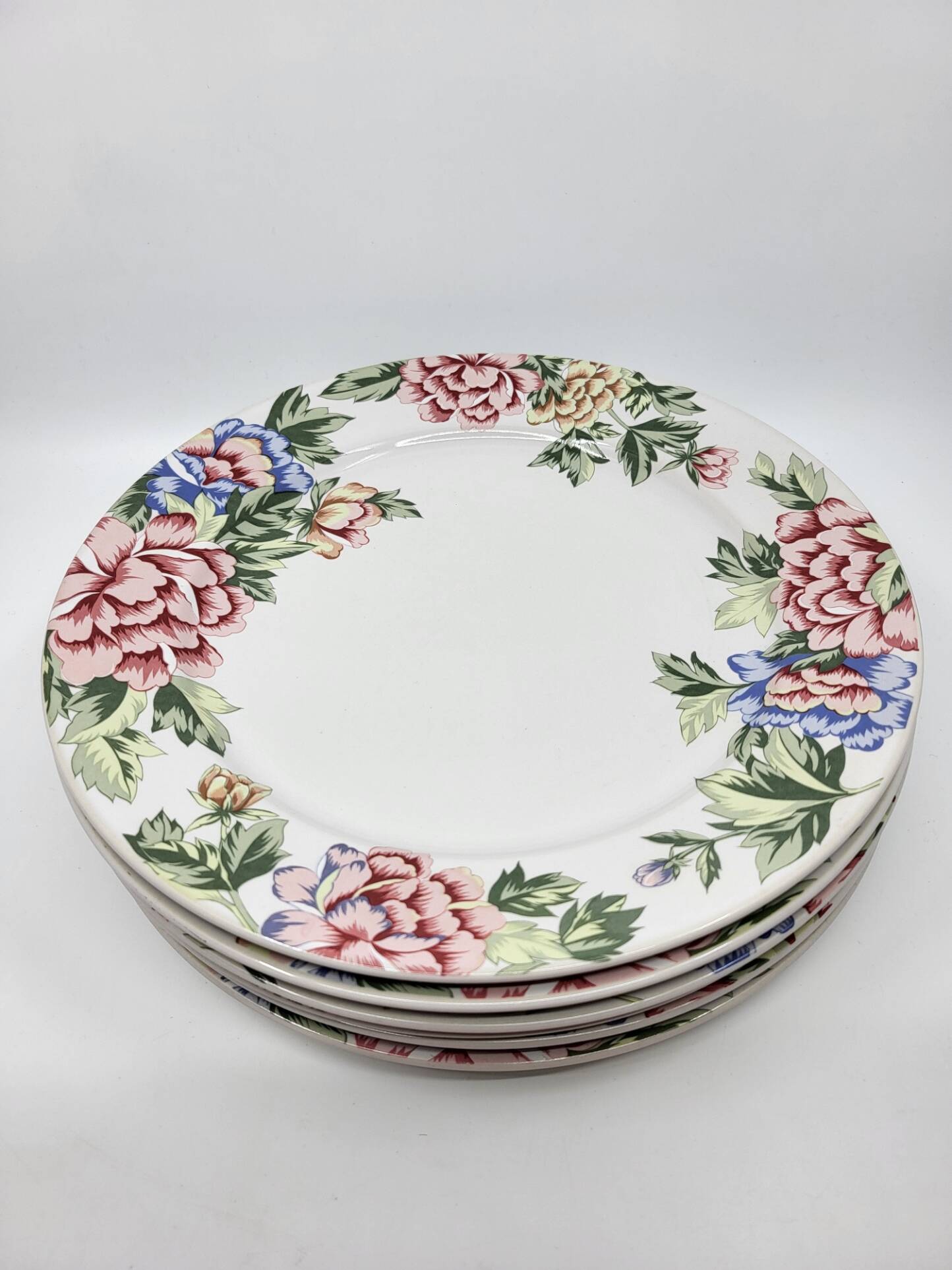 Rose Garden Plates Set by Showa Art Workshop Japan (Set of 6)