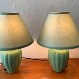 Pair of green lamps
