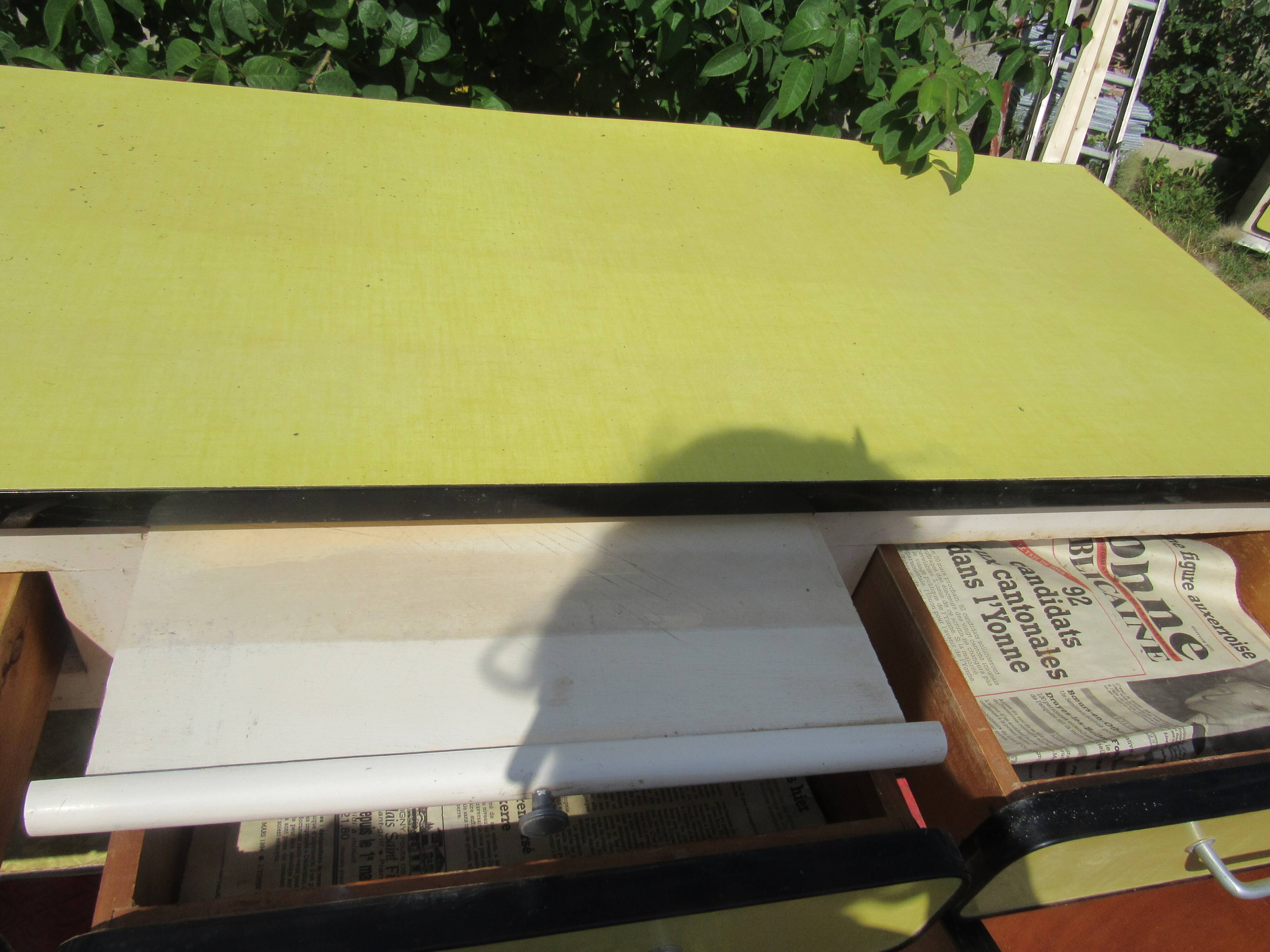 Yellow formica buffet