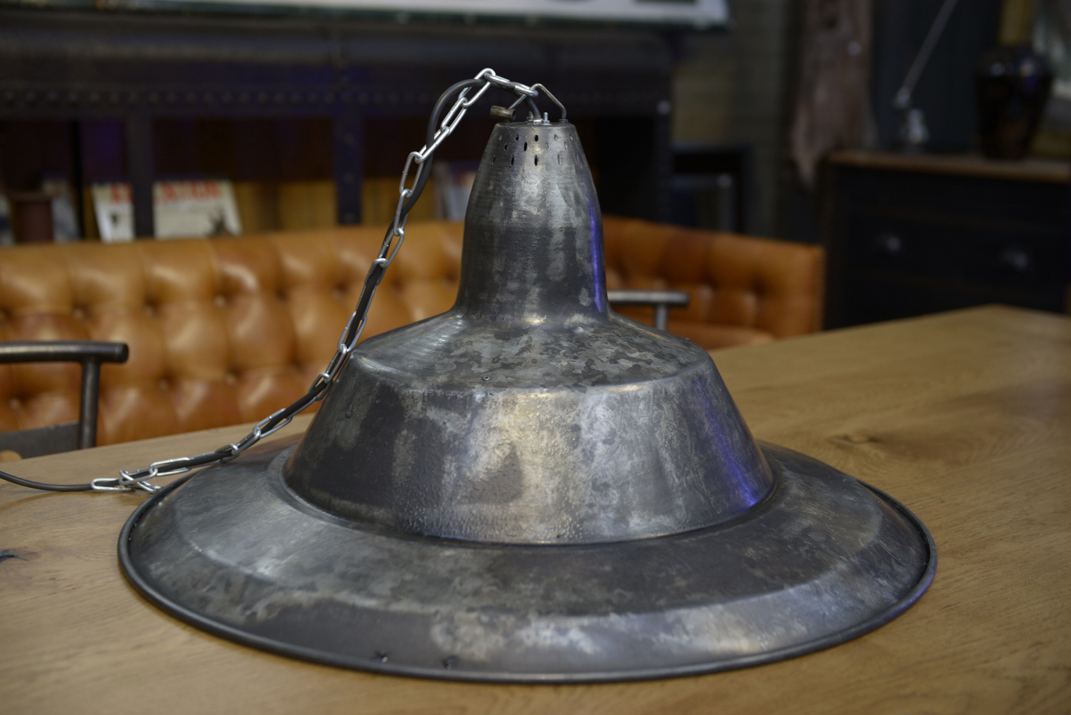 Pendant lamps in galvanized metal 1960
