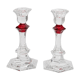 Baccarat - Candlestick (2) - Crystal, Glass - Harcourt candlestick Red