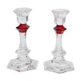 Baccarat - Candlestick (2) - Crystal, Glass - Harcourt candlestick Red