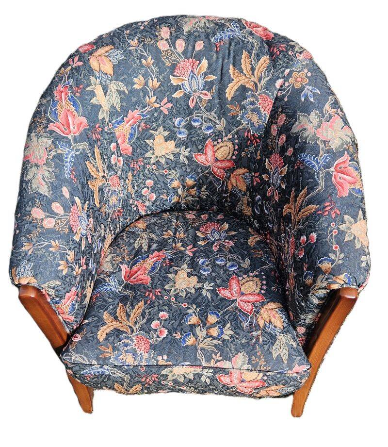 Satin Fabric Basket Chair