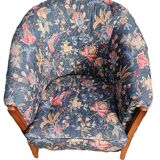 Satin Fabric Basket Chair