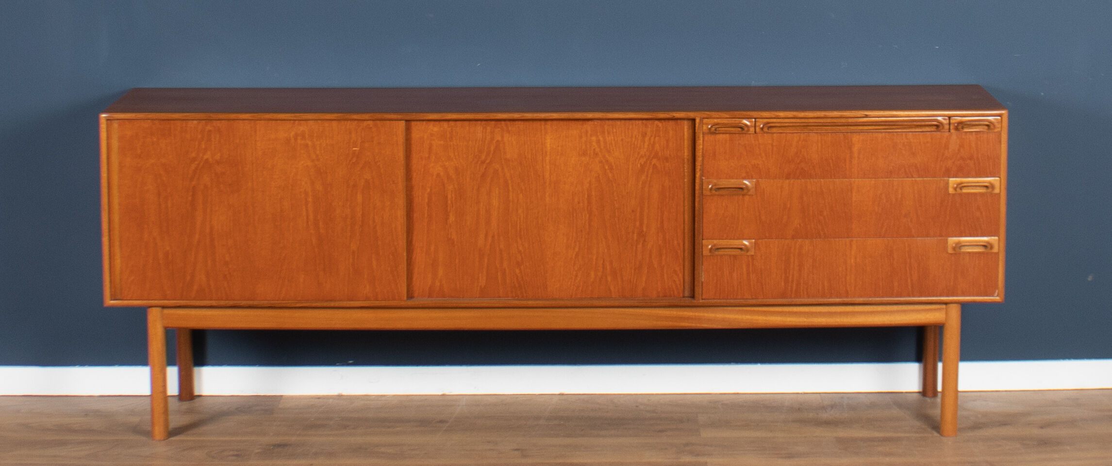 Retro teak 1960s long mcintosh sideboard with bar
