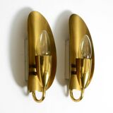 Two magical original Mid Century Modern bag brass wall lamps