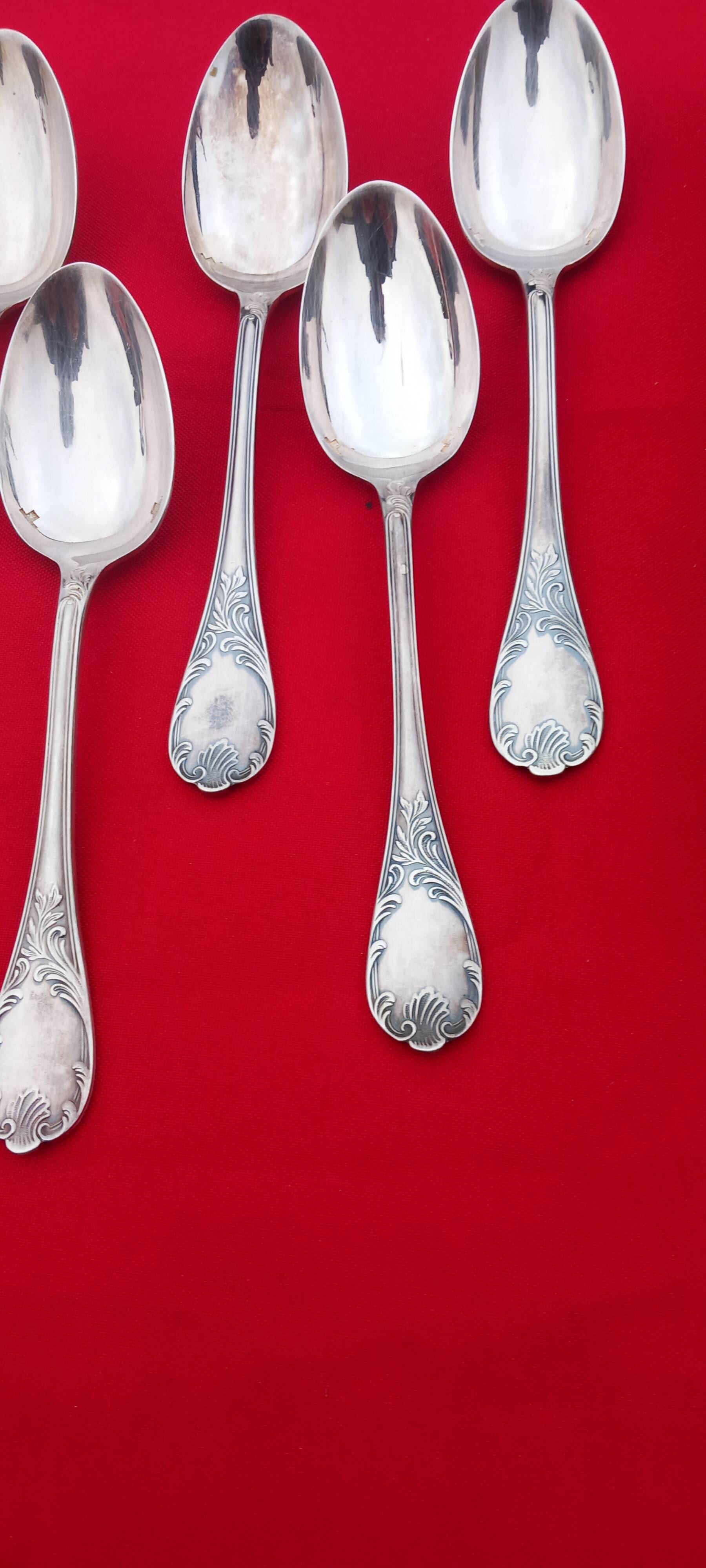 Christofle marly model - 7 dessert spoons - entremet