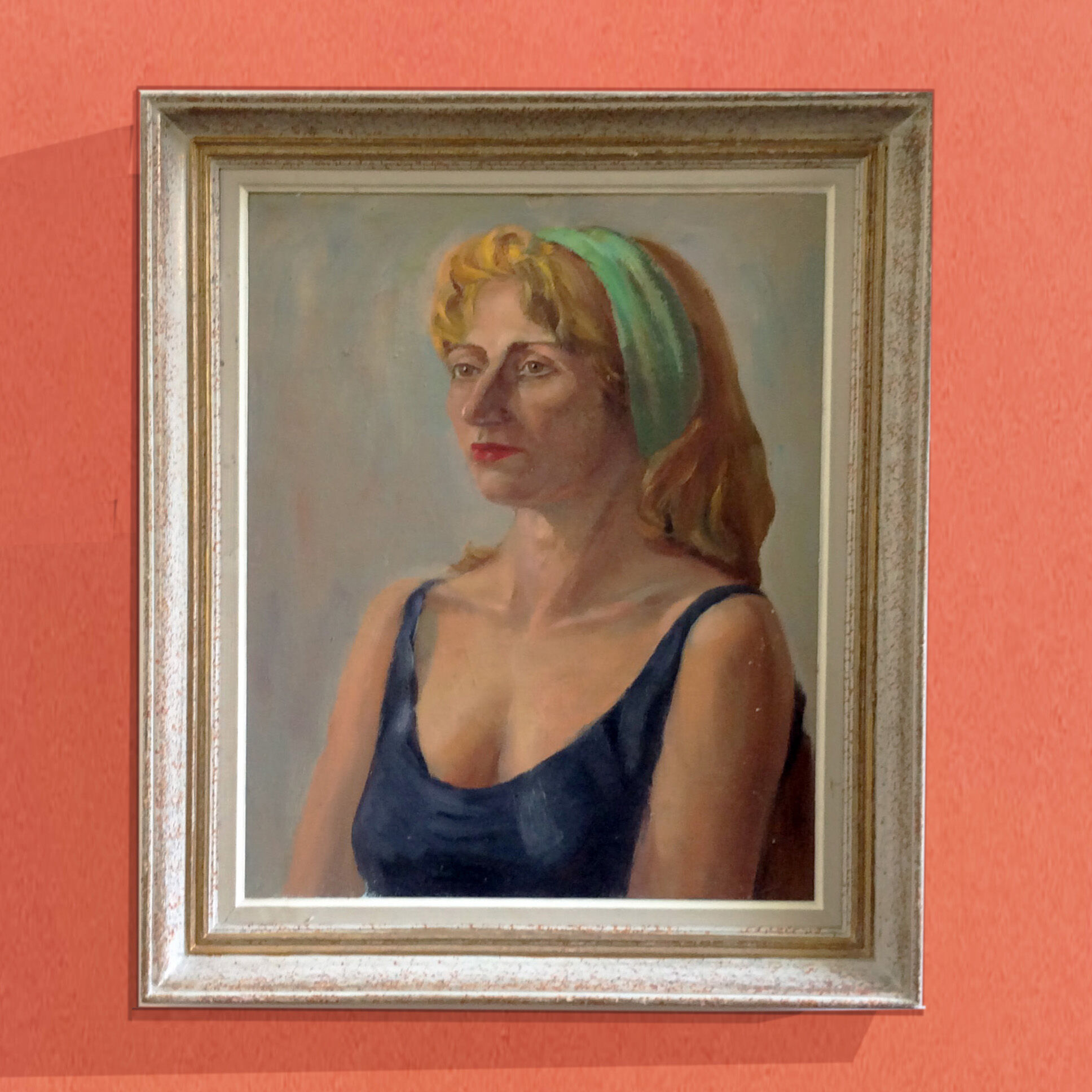 Painting "The woman with the green headband" 50's