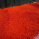 Coffee table in enamelled lava orange 70's