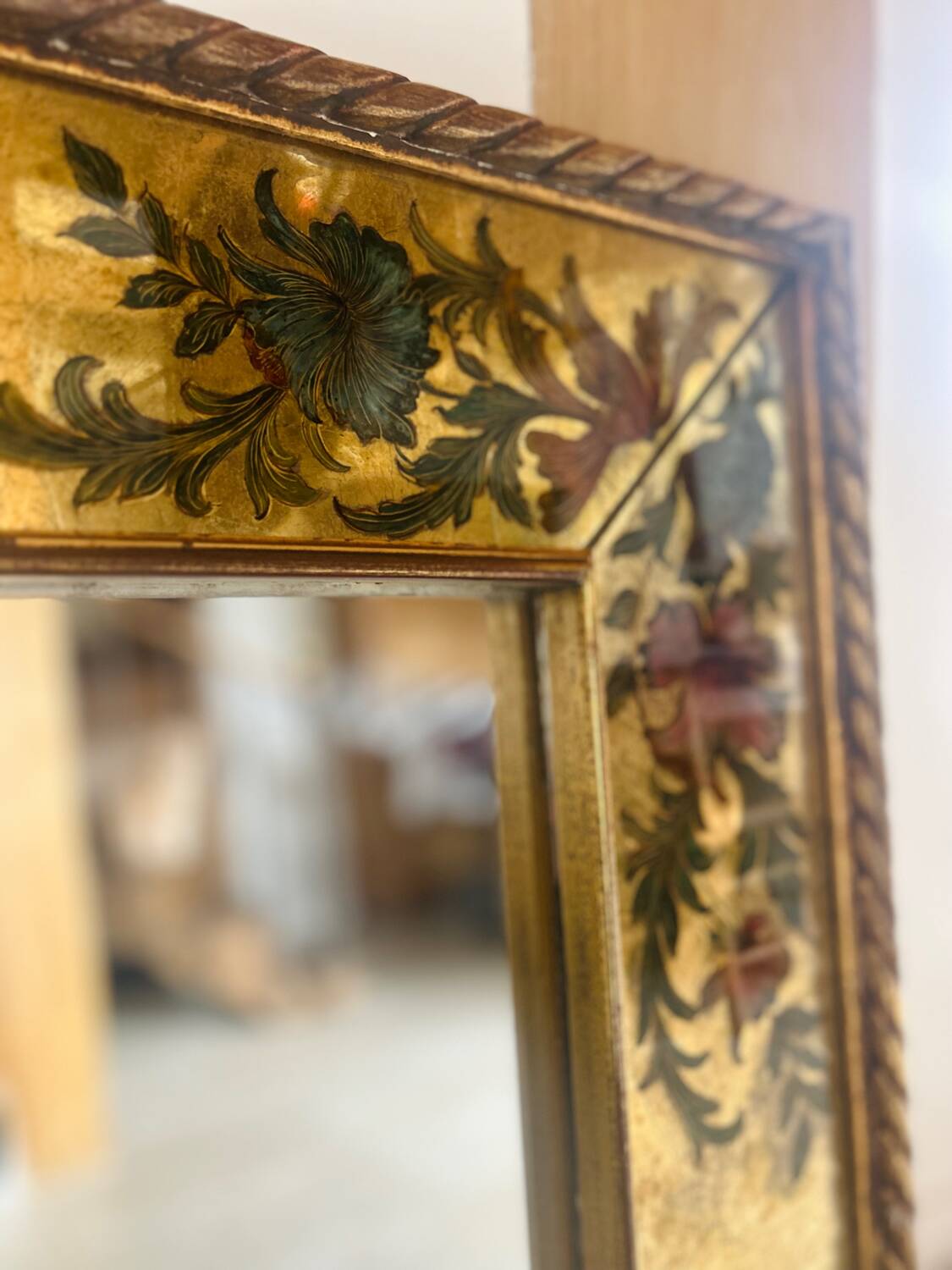 Italian mirror painting under glass