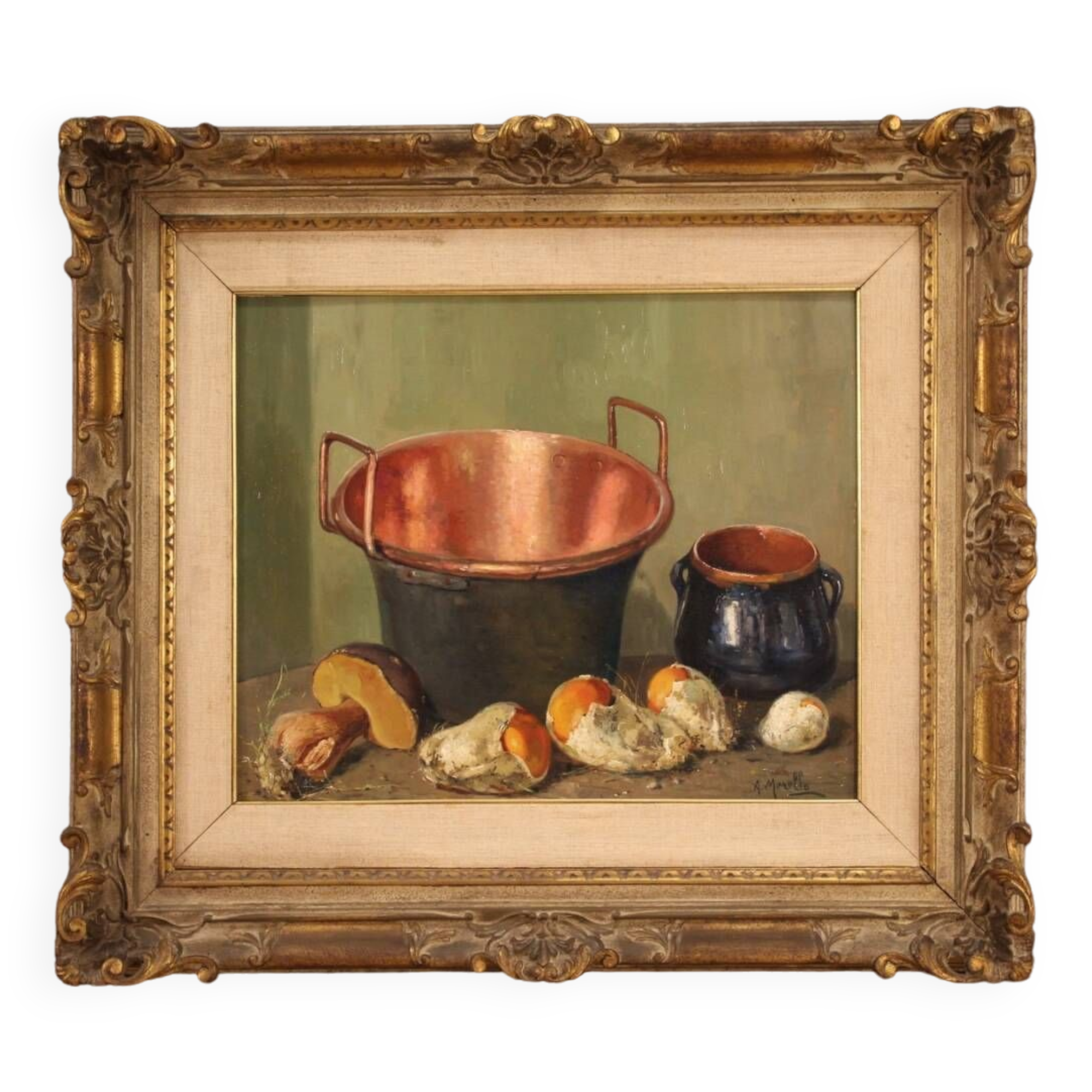Superbe tableau signé nature morte du milieu du 20ème siècle