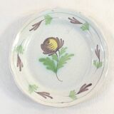 Plate cul noir 19 eme in faience of rouen de la metairie