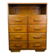 Art Deco work cabinet with drawers, in oak, chest of drawers format.