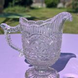 Lot - 2 old ewers from the 1900s in molded crystal