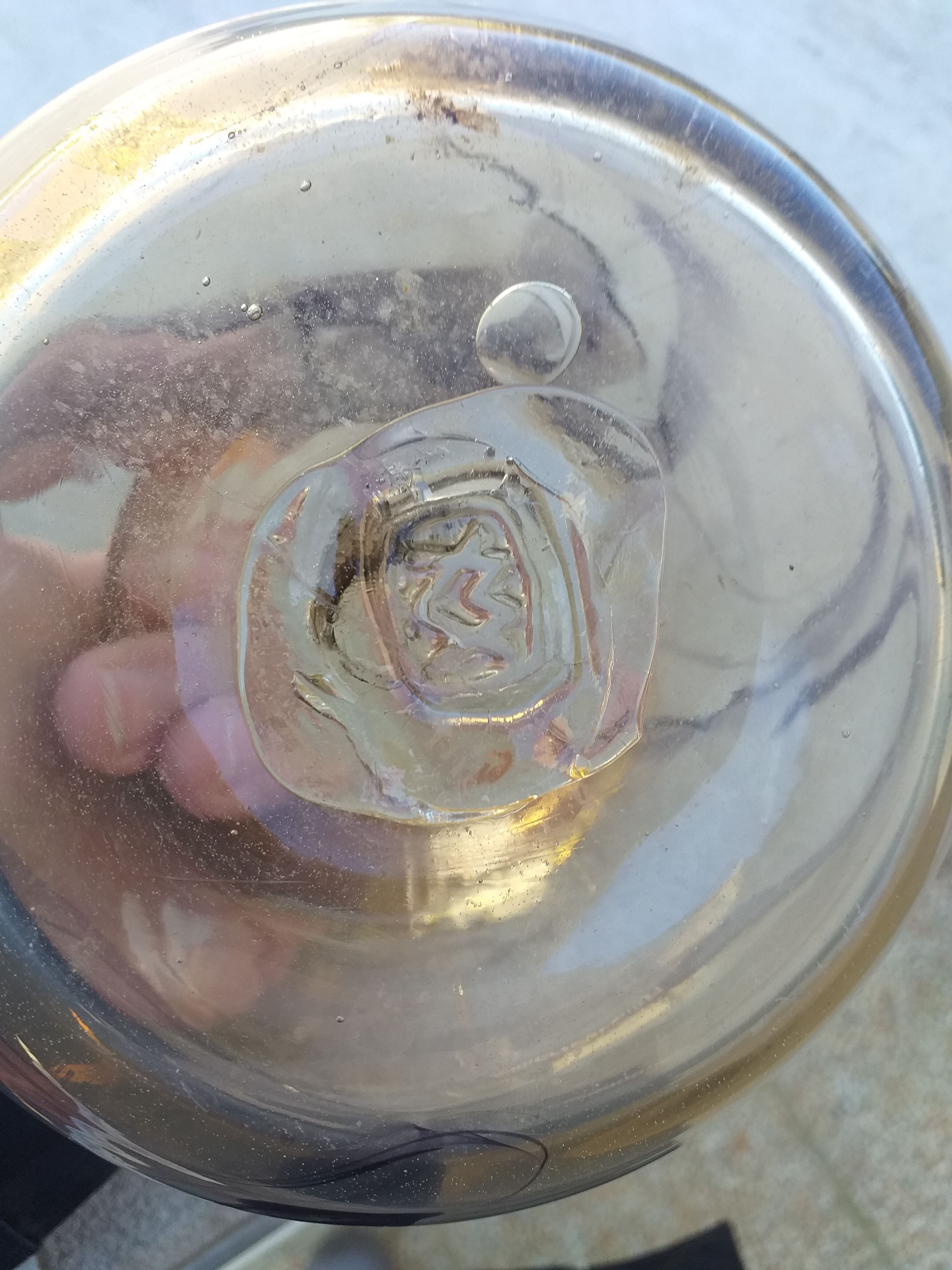 Smoked glass paste vase with 70s Vintage purple inclusions Maure-Vieil - Bob le Bleis